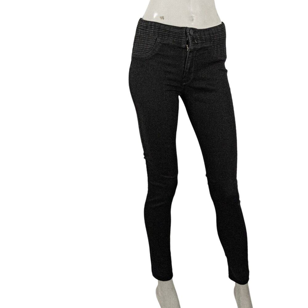 RtA Black Skinny Stretch Denim Jeans ribbed waist Size 27